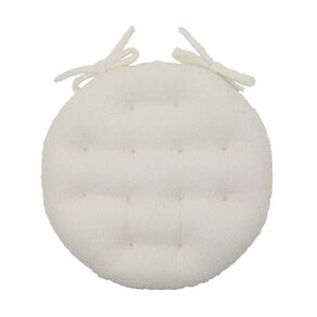 Living & Co Chair Pad Boucle Round White 40cm