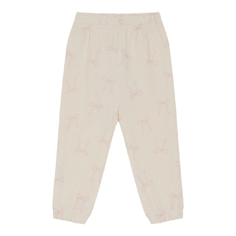Young Original Babies' Printed Trackpants, Cream BOWS, hi-res