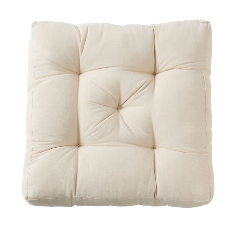 Living & Co Floor Cushion Diamond Natural 60cm x 60cm, , hi-res