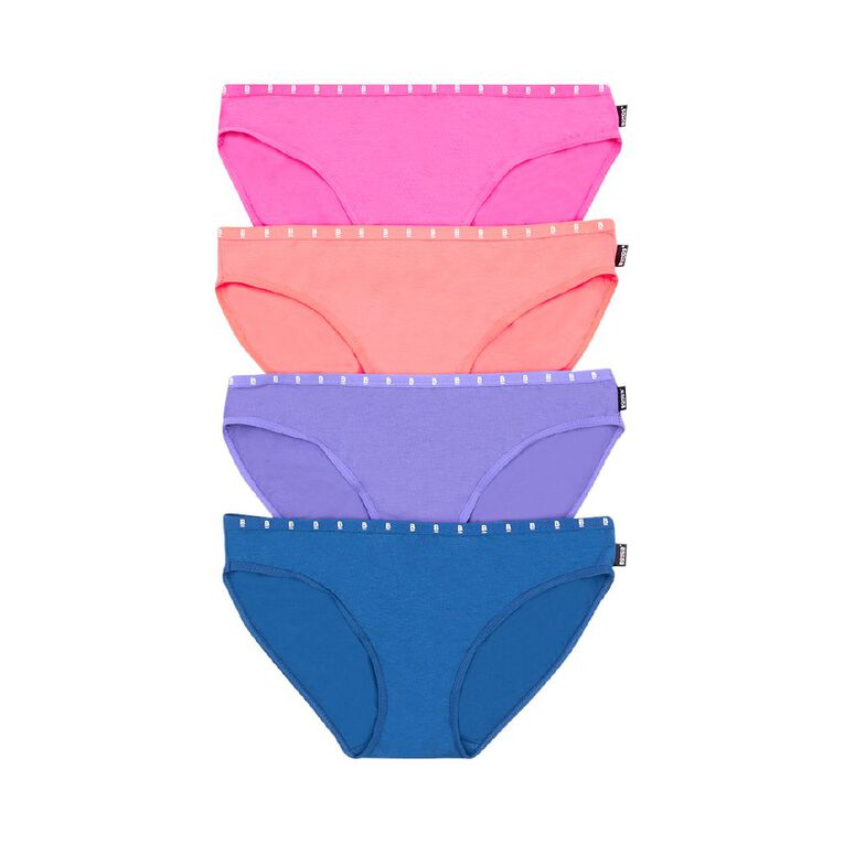 B FOR BONDS Women's Bikini Briefs 4 Pack, Multi-Coloured, hi-res