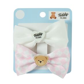 Teddy Island Bow Clip 2 Pack