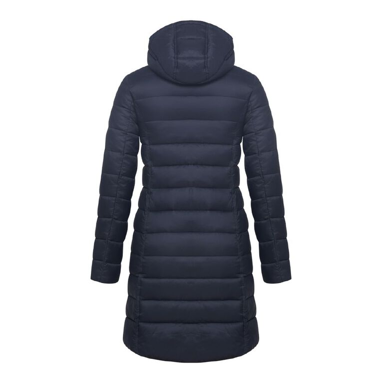 Active Intent Women's Longline Puffer Jackets Black The Warehouse