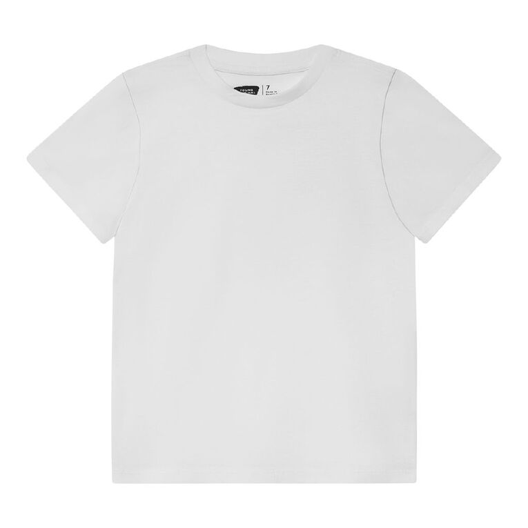 Young Original Short Sleeve Plain Tee, White, hi-res