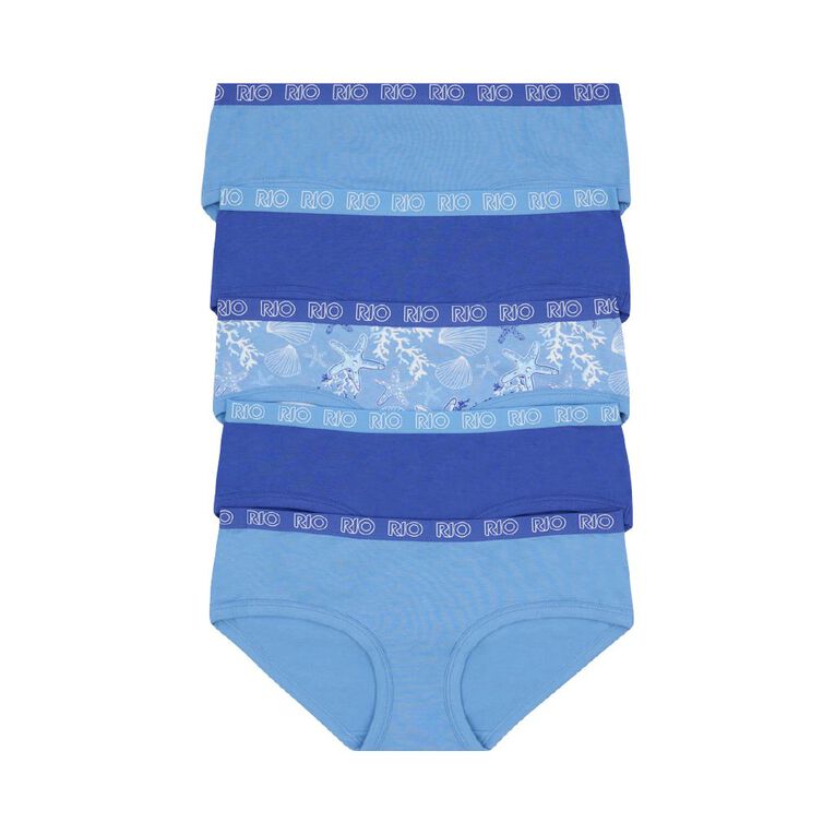 Rio Women's Boyleg Briefs 5 Pack, Blue Light, hi-res