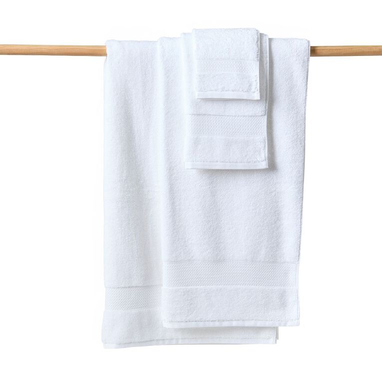 Living & Co Hotel Face Towel White 30cm x 30cm, , hi-res