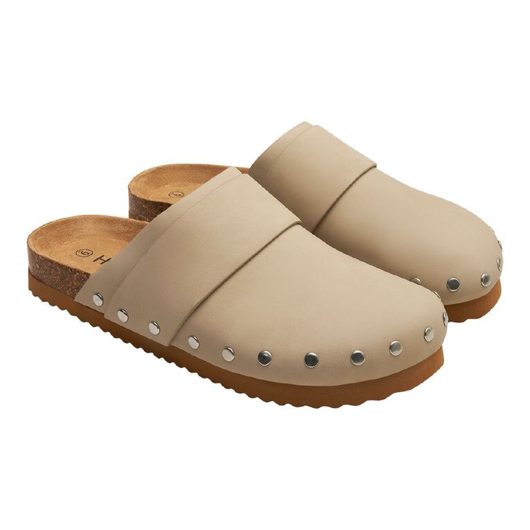 H&H Women's Camilla Slip On Clog, Taupe, hi-res