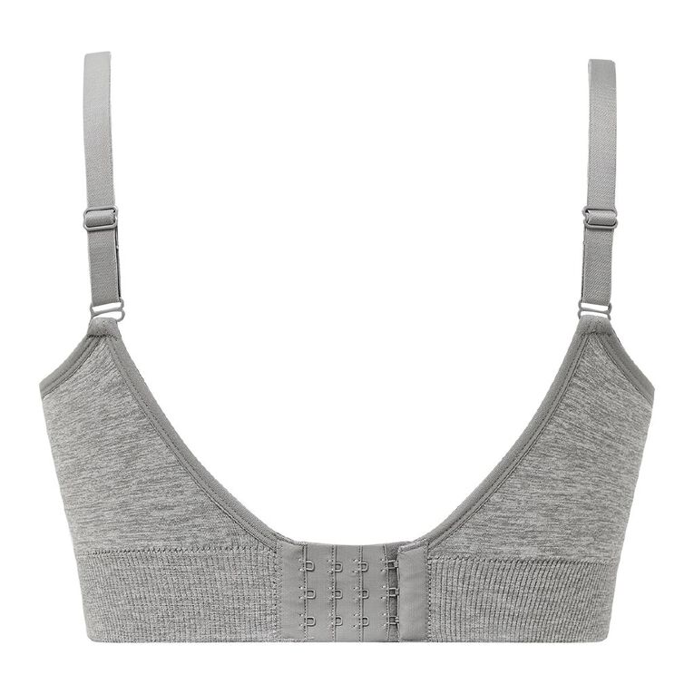 H&H Women's Seamfree Rib Maternity Bra, Grey Marle, hi-res