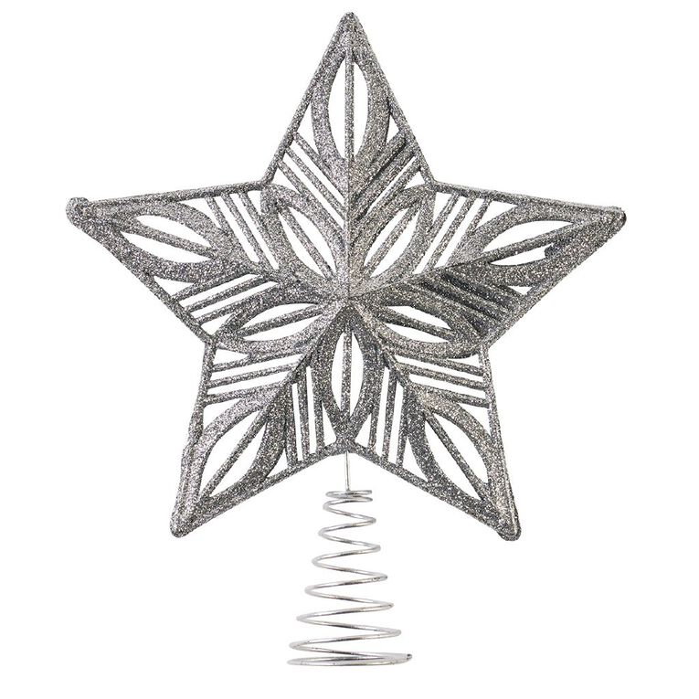 Wonderland Christmas Tree Topper Silver 20cm, , hi-res