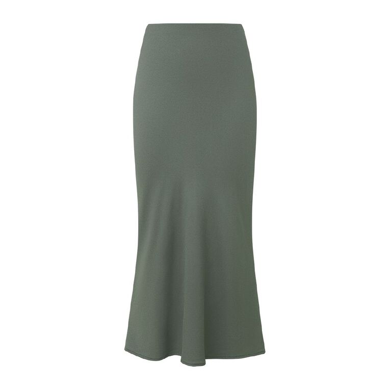 H&H Women's Bias Cut Skirt, Green Dark, hi-res