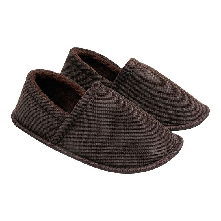 H&H Men's Joel Closed Back Slippers, Brown, hi-res