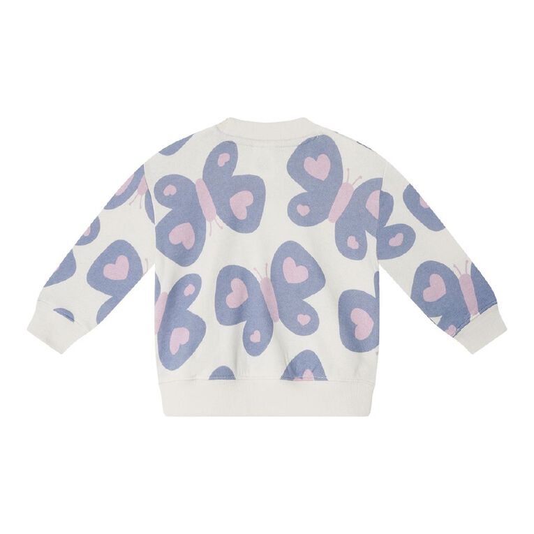 Young Original Toddler Girls' Printed Sweatshirt, Cream, hi-res
