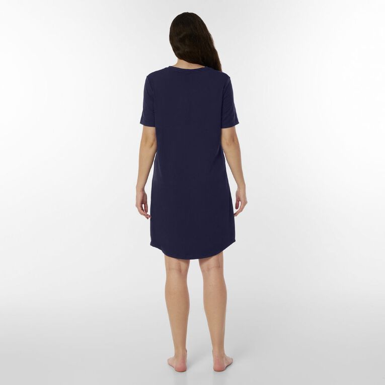 H&H Women's Comfy Tee Nightie, Blue Dark, hi-res