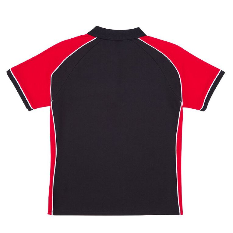 Schooltex Marshland School Senior Polo with Embroidery, Black/Red/White, hi-res