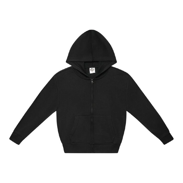 Young Original Plain Zip-Thru Hoodie, Black, hi-res