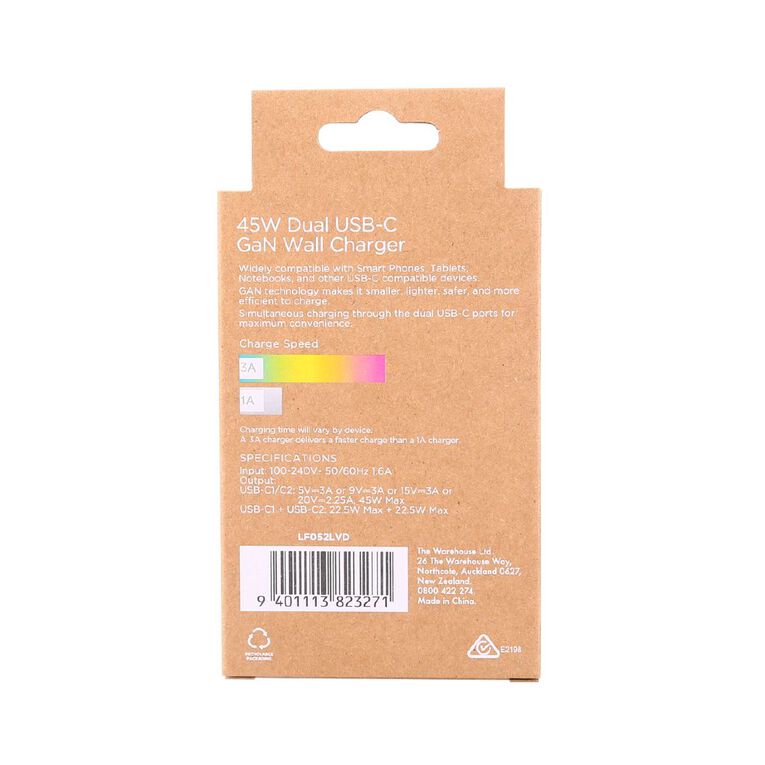Tech.Inc PD 45W Dual USB-C Fast Charger Lavender, , hi-res
