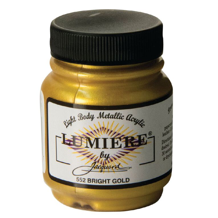 Jacquard Lumiere Acrylic Paint Bright Gold 66.54ml, , hi-res
