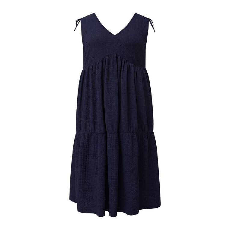 H&H Plus Women's Trapeze Maxi Dress, Blue Mid, hi-res