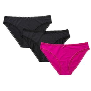 H&H Women's Micro and Lace Bikini Briefs 3 Pack