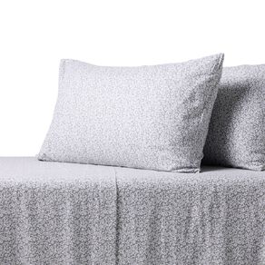 Living & Co Cotton Flannelette Sheet Set Joliet Grey Super King