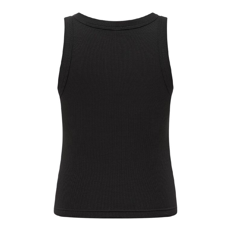 H&H Women's Rib Racer Back Tank, Black, hi-res