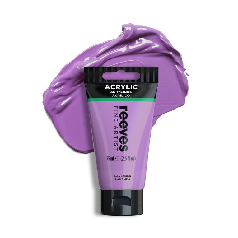 Reeves Fine Acrylic Paint Lavender 75ml, , hi-res