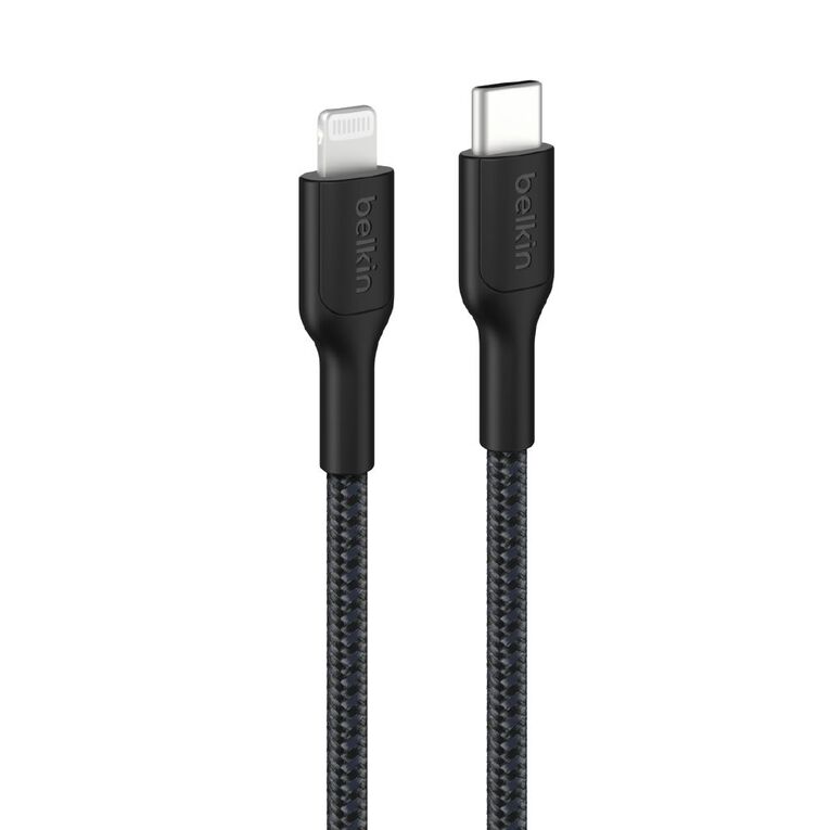 Belkin BoostCharge Pro USB-C Braided Cable Lightning Connector 2m Black, , hi-res