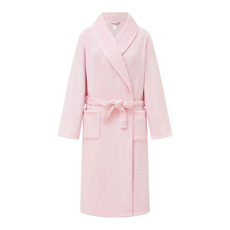 H&H Women's Coral Fleece Robe, Pink Light, hi-res