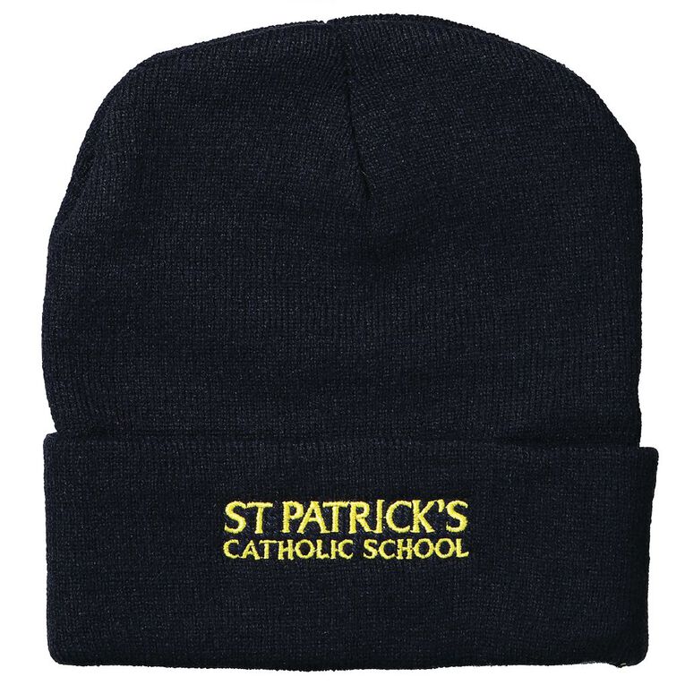 Schooltex St Patricks Beanie with Embroidery, Navy, hi-res