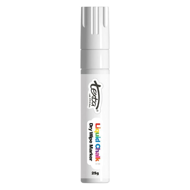 Texta Jumbo Liquid Chalk Drywipe Chisel Tip 15mm White, , hi-res