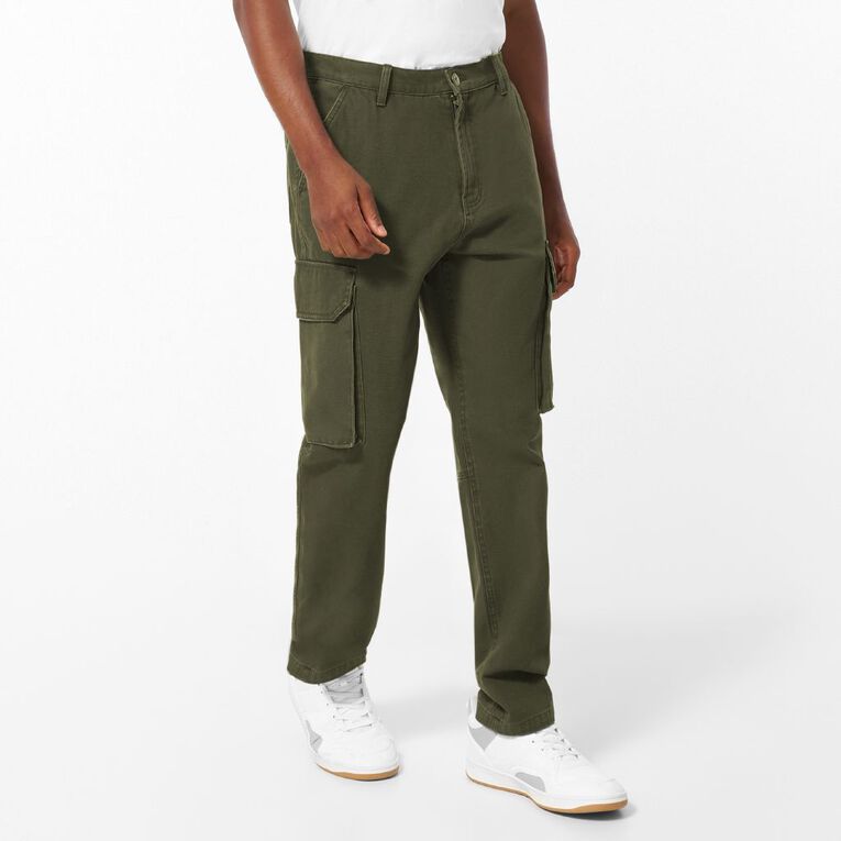 Garage Men's Relaxed Cargo Pants, Green Dark, hi-res