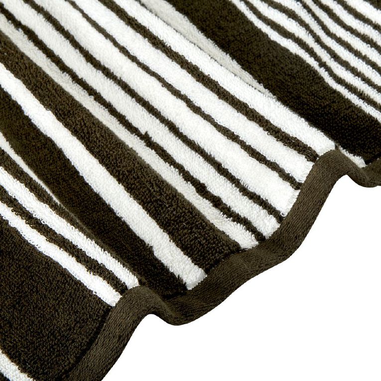 Maison d'Or Striped Spa Towel Green Dark 90cm x 150cm, , hi-res