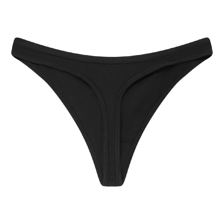 H&H Women's Cotton Comfort G-String, Black, hi-res