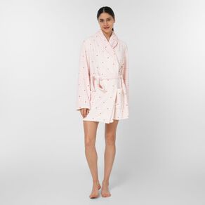 H&H Women's Coral Fleece Short Robe
