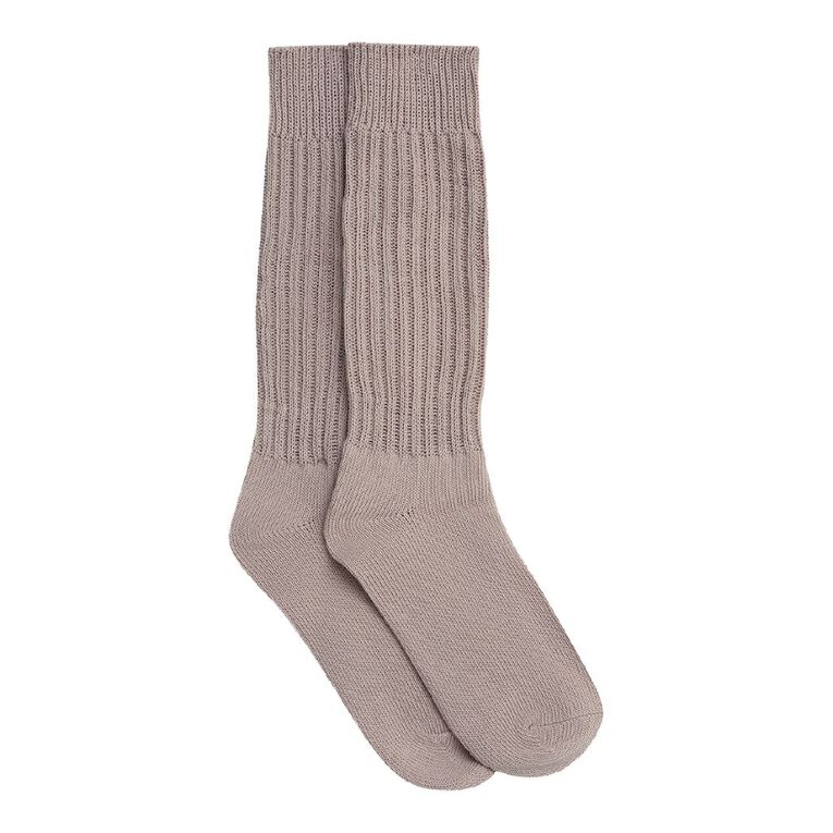 H&H Women's Slouch Sock 1 Pack, Brown Light, hi-res