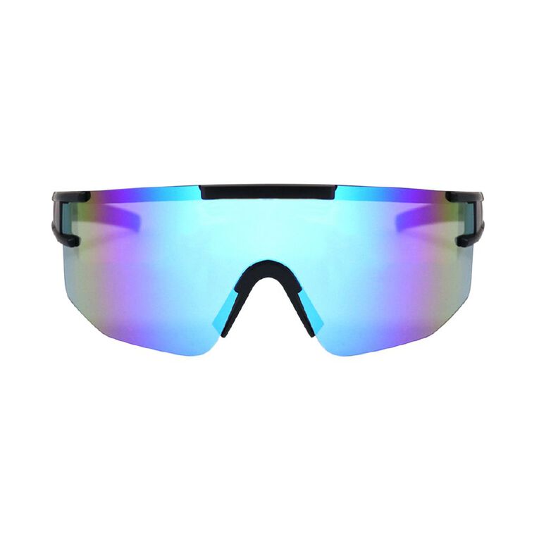 H&H Men's Shield Blue Mirror Sunglasses, , hi-res