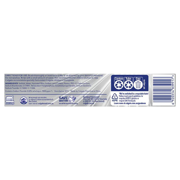 Colgate Advance White Baking Soda Toothpaste 180g, , hi-res