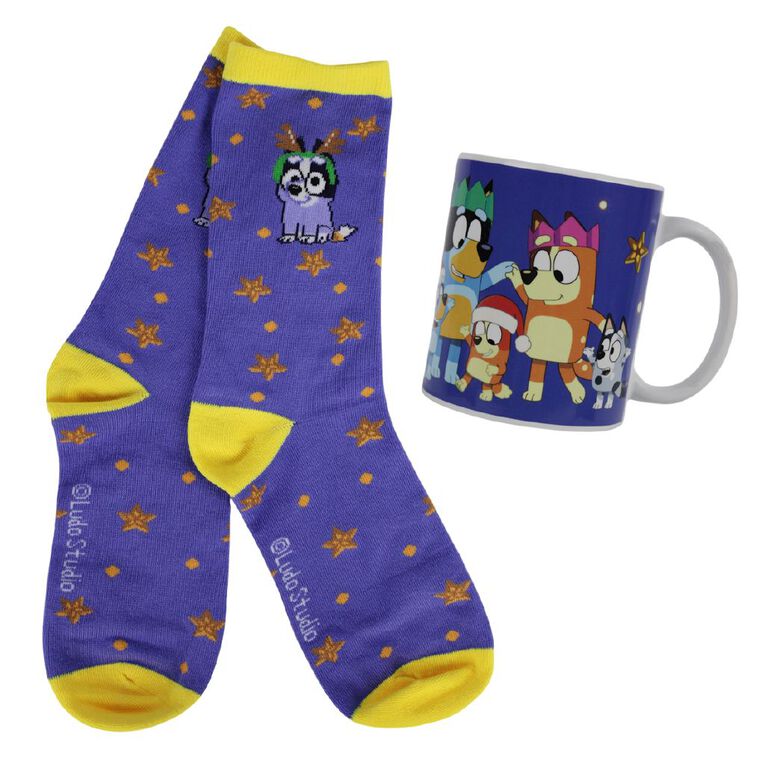 Bluey Novelty Mug and Socks Blue, , hi-res