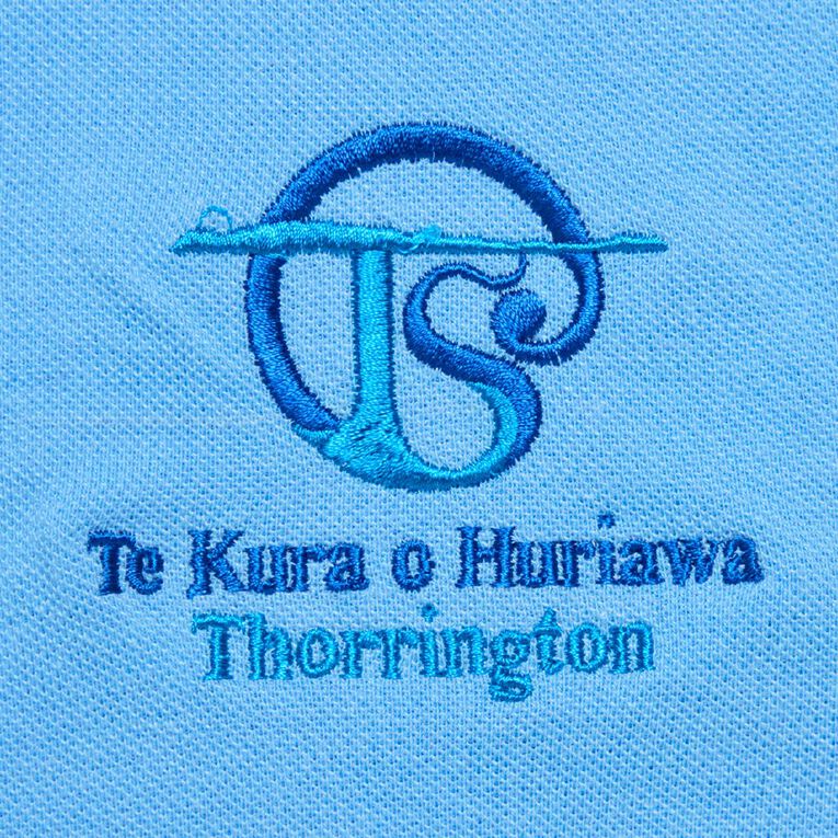 Schooltex Thorrington School New Long Sleeve Polo with Embroidery, Sky Blue, hi-res