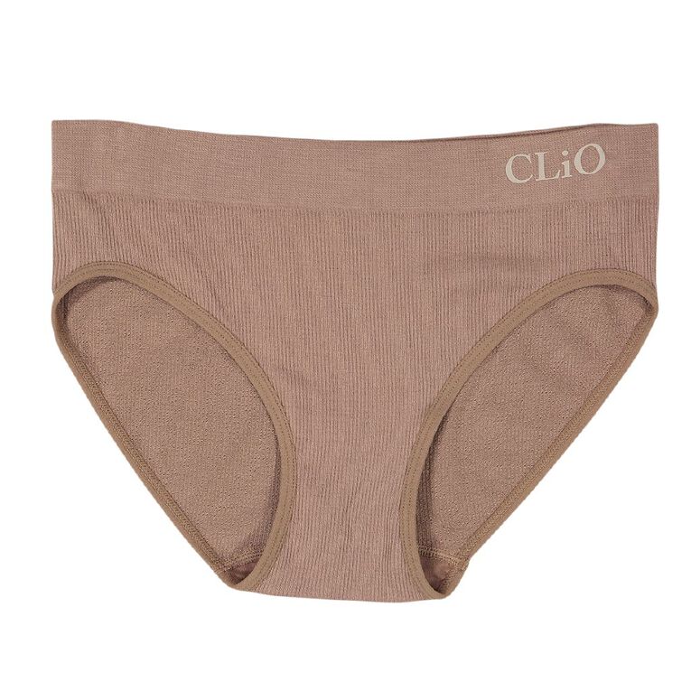 Clio Women's High Leg Bamboo Rib Bikini Briefs, Mocha, hi-res