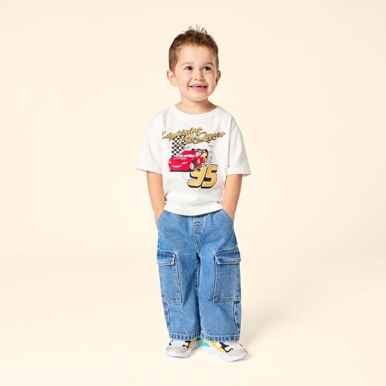 Young Original Toddler Wide Leg Cargo Jeans, Blue Mid, hi-res