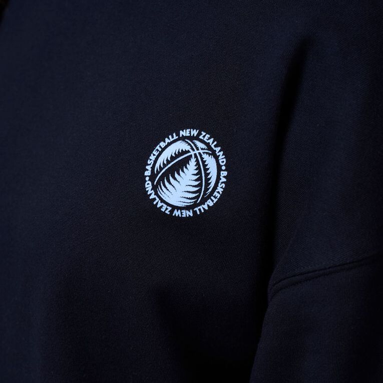 Basketball NZ Boxy Hoodie, Black, hi-res
