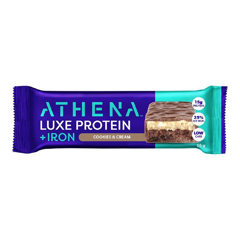Athena Luxe Protein and Iron Cookies & Cream 55g, , hi-res