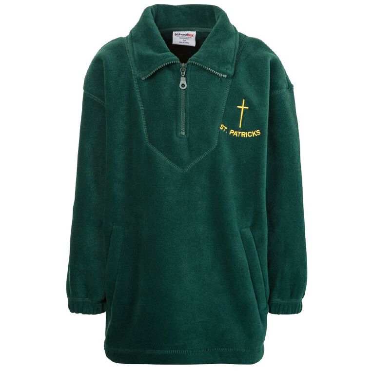 Schooltex St Patrick's Invercargill Polar Fleece Top with Embroidery, Bottle Green, hi-res