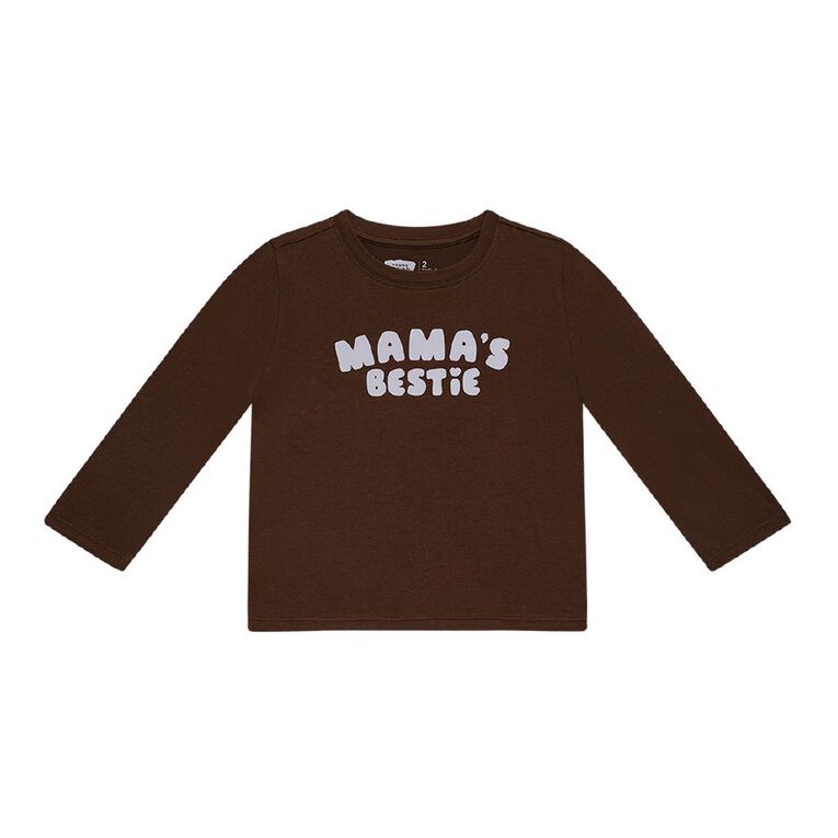 Young Original Toddler Long Sleeve Printed Tee, Brown Dark, hi-res