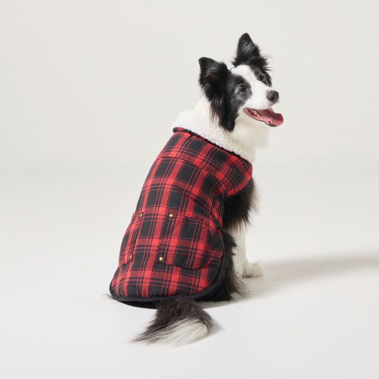Petzone Check Jacket Red Large, , hi-res