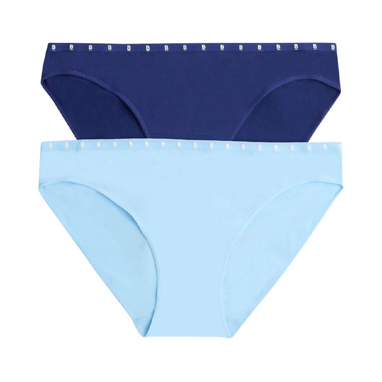 B FOR BONDS Women's Seamfree Bikini Briefs 2 Pack, Blue, hi-res