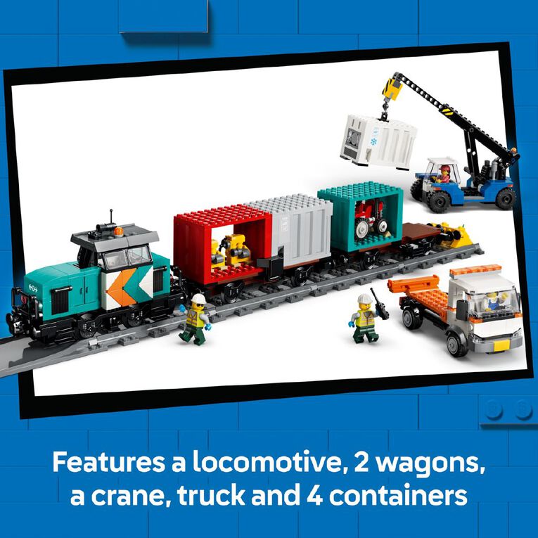 LEGO CITY Harbor Freight Train with Crane & Truck 60509, , hi-res