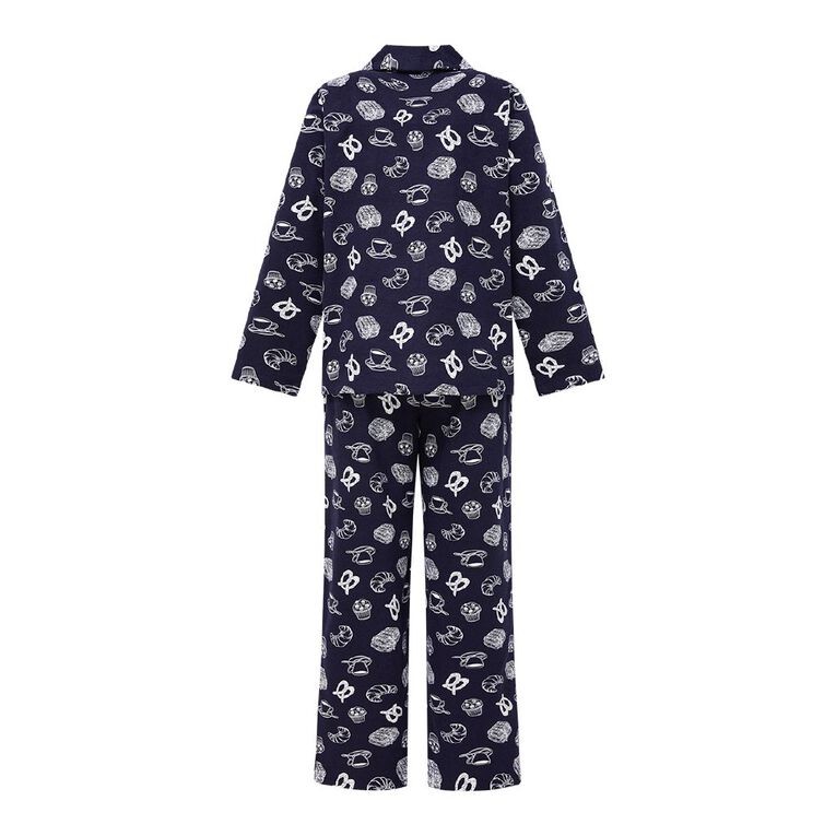 H&H Women's Classic Flannelette Pyjama Set, Blue Dark, hi-res