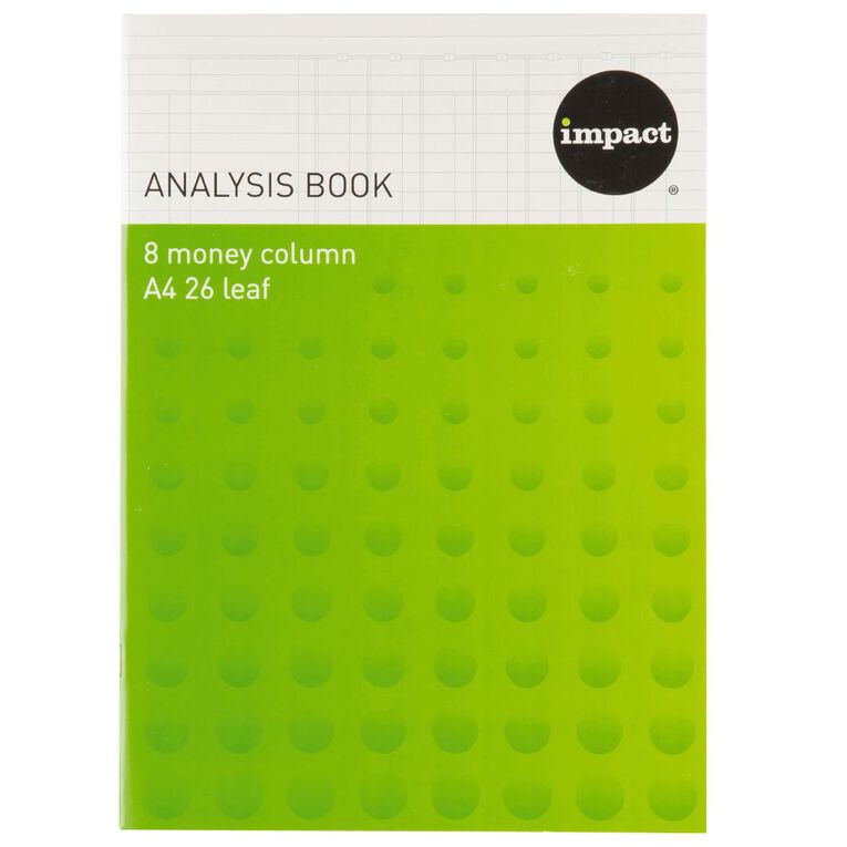 WS 8 Column Analysis Book Blue Mid A4, , hi-res