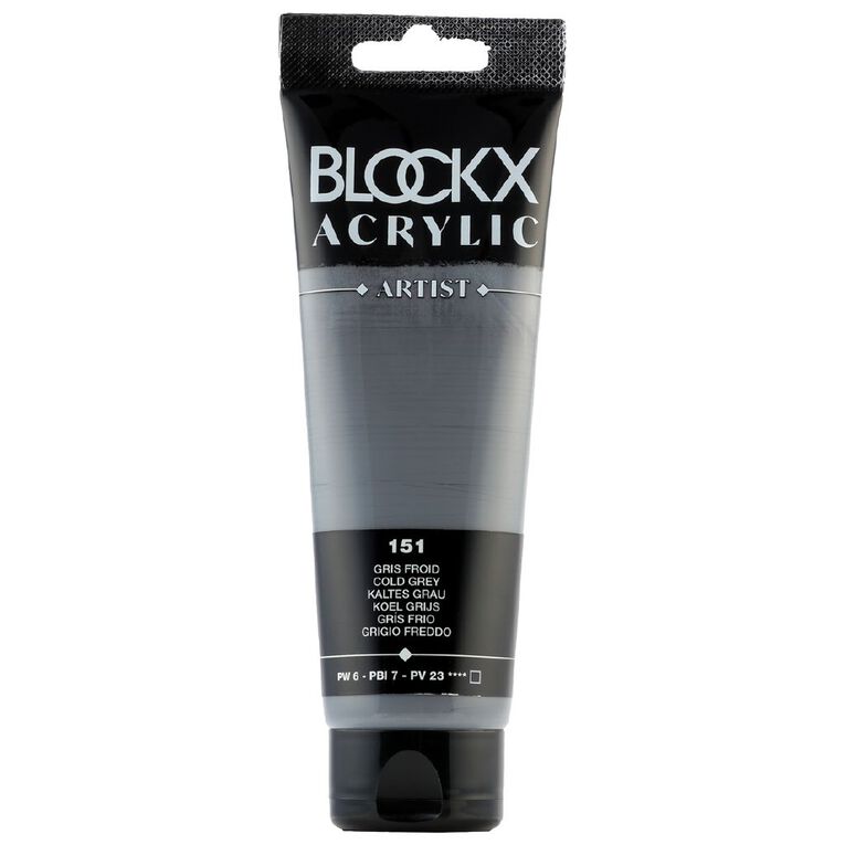 BLOCKX Acrylic Tube 120ml Cold Grey Grey, , hi-res